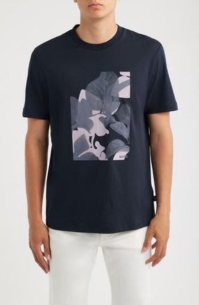 BOSS Thompson Graphic Cotton T-Shirt in Dark Blue at Nordstrom, Size Xx-Large