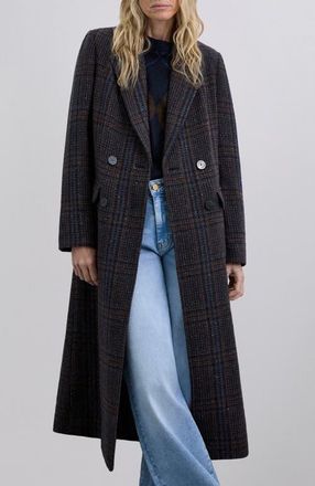 Scalpers Bluecheck Coat in Navycheck at Nordstrom, Size Medium Eu