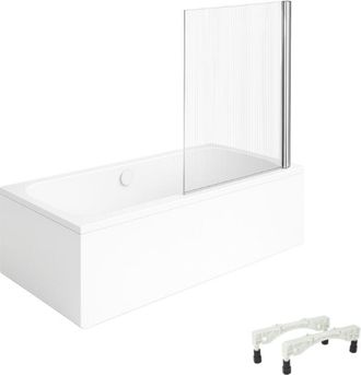 Villeroy & Boch Ba&ntilde;era Recta Villeroy & Boch Architectura Con Patas 150 X 70 Cm Blanca + Mampara De Ba&ntilde;o Derecha Aurys Raywall Cromado
