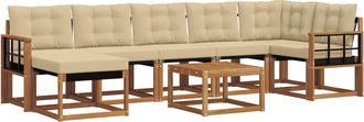 vidaXL Conjunto De Sof&aacute;s De Exterior 8 Uds. Natural Y Beige Vidaxl