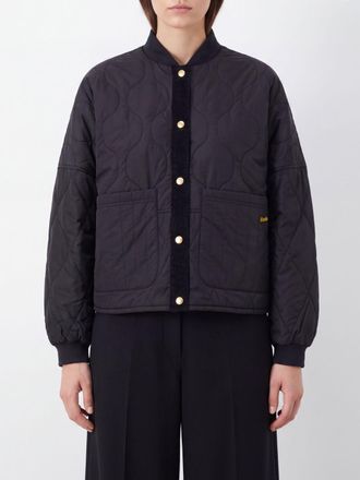 Barbour Bomber corto in poliestere imbottito con finitura idrorepellente