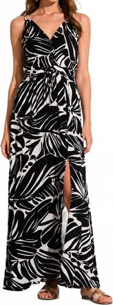 Elan Sleeveless Maxi Dress In Black & White