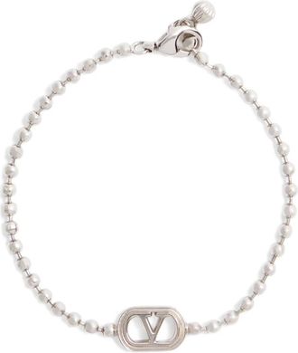 Valentino Garavani VLogo Signature Armband - Heren - Armbanden - Grijs - M - Accessoires