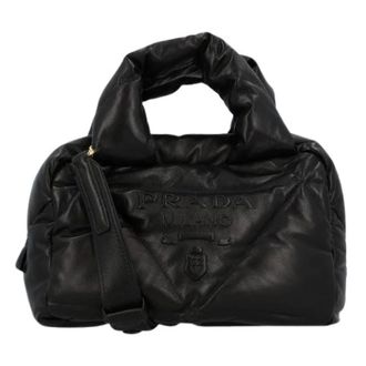 Prada Quilted Top Handle Bag - female - Prada - Handbags - Black - ONE SIZE - Bags