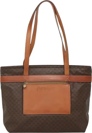 Celine Macadam Brown Canvas Tote Bag (Pre-Owned)