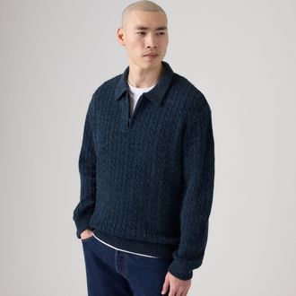 Levi's Mason Collared Quarter Zip - Mens - 2XL - Blue
