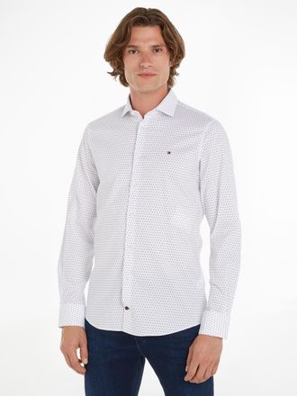 Tommy Hilfiger Businesshemd TOMMY HILFIGER CL-W OXF CIRCLE PRINT SHIRT SF, Herren, Gr. 44, N-Gr, blau (optic wei&szlig;, navy), Web, Obermaterial: 100% Baumwolle, Hemden B