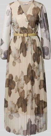 Zabaione Midikleid mit G&uuml;rtel Modell La44rinaa in Beige, Gr&ouml;&szlig;e XXL