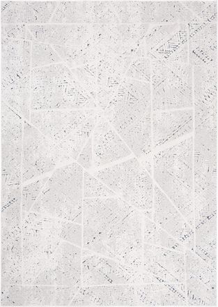 Tapiso Alfombra de salón crema azul gris estamapado efecto 3d 160 x 220 cm