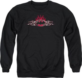 Gildan Batman Steel Flames Logo Adult Crewneck Sweatshirt
