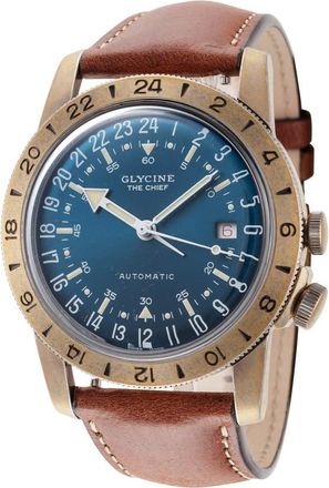 Glycine Airman Vintage The Chief Purist Automatic Blue Dial Mens Watch GL0414