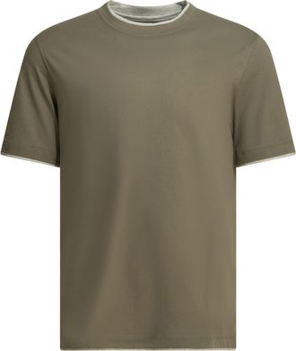 Brunello Cucinelli T-shirt girocollo Brunello Cucinelli Faux Layering