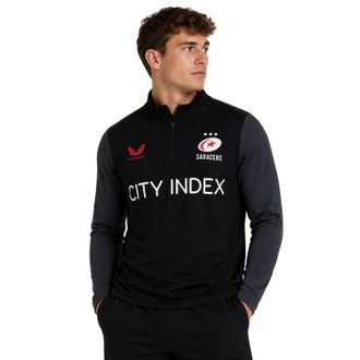 Castore Saracens fleece-trainingsjack voor heren (Kaviaar/Ebbenhout)