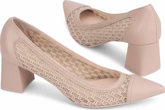AGL Womens Crochet Block Heels In Nude