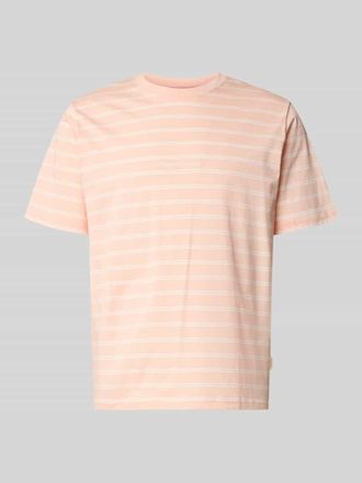 Jack & Jones Jack & Jones T-Shirt mit Streifenmuster und Label-Stitching in Apricot, Gr&ouml;&szlig;e XXL