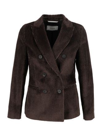 PESERICO Textured Corduroy Double-Breasted Jacket