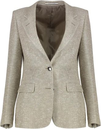Tagliatore Single-breasted One Button Jacket - Dames - Blazers - Beige - S - Polyester - Jassen
