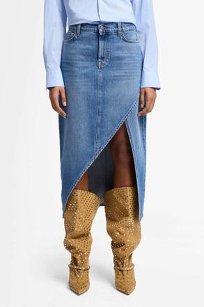 7 For All Mankind Womens Ladies Jeans Libby Skirt Midiskirt - Blue - Size 26 (Waist)