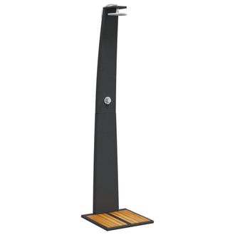 vidaXL Ducha De Exterior Rat&aacute;n Pe Y Madera Acacia Negro 55x60x224 Cm Vidaxl