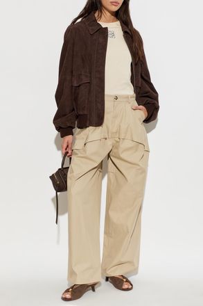 Loewe Suede Jacket, Womens, Brown