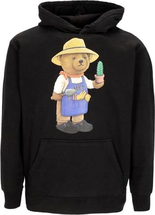 Market Vintage Zwart Botanische Beer Hoodie - Heren - Hoodies - Zwart - M - Katoen - Hoodies & sweatvesten