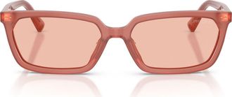 Jimmy Choo London 55mm Rectangular Sunglasses in Opaline Pink /Dark Pink at Nordstrom