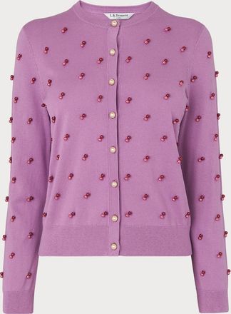 L.k. Bennett Womens Sarah Cardigan, Lilac Cotton - Size Medium