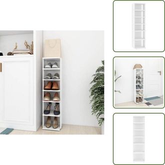 vidaXL The Living Store Scarpiera Bianca 27,5x27x102 cm in Legno Multistrato - Scarpiera da parete