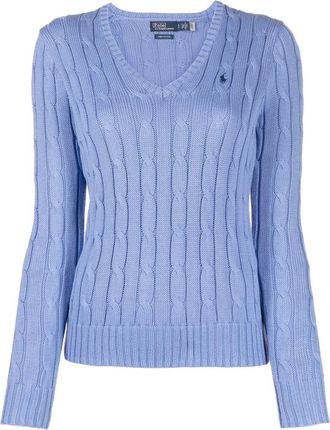 Polo Ralph Lauren cable-knit sweater - women - Cotton - L - Blue