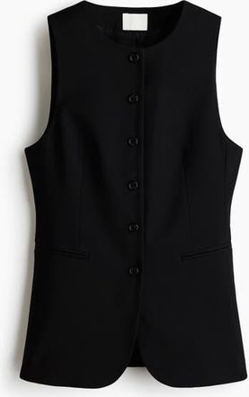 H&M Long Waistcoat in Black at Nordstrom, Size Xx-Large
