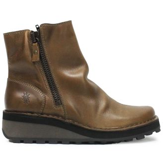 FLY London HOLE146FLY Rug Leather Womens Ankle Boots - Camel - Size:UK 7