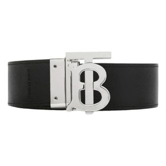 Burberry Check Reversible Belt Beige Silver 8122297