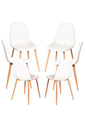 Regalos Miguel Packs Sillas Comedor - Pack 6 Sillas Teok Polipiel - Blanco