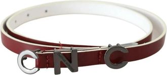 Costume National Mode Leren Riem Maroon Gesp - Dames - Riemen - Rood - ONE Size - Leer - Accessoires