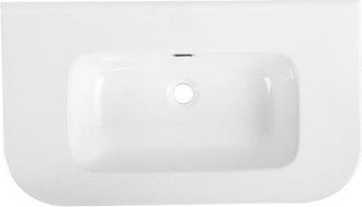Saniclass Terra Meubelwastafel - 101x46x2cm - afgeronde hoeken - 1 wastafel - zonder kraangaten - wit glans