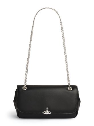 Vivienne Westwood Chain Crossbody Black Leather Purse