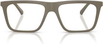 Emporio Armani 56mm Square Optical Glasses in Matte Beige /Clear at Nordstrom