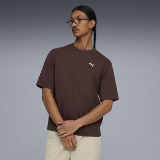 Puma T-shirt boxy WARDROBE ESS da uomo, Abbigliamento, Marrone, XXL