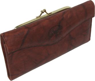 Buxton Womens Leather Long Bifold Organizer Wallet with Floral Emboss