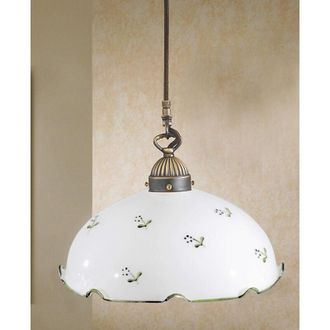 Kolarz Kolarz Nonna - L&aacute;mpara Colgante De C&uacute;pula De Vidrio Estilo Caba&ntilde;a, Lat&oacute;n Envejecido Mate, 1x E27