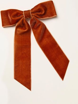 Fat Face FatFace Burnt Orange Velvet Hair Bow