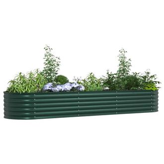 Berkfield Home Garden Raised Bed Green Galvanised steel 320 x 80 x 44 cm Durable