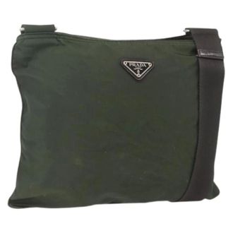 Prada Pre-owned Nylon Cross Body Bag - Dames - Pre-owned - Groen - Maat: ONE Size Nylon