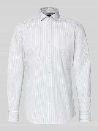 HUGO BOSS Slim Fit Businesshemd aus Baumwoll-Mix Modell HANK in Gruen, Gr&ouml;&szlig;e 38