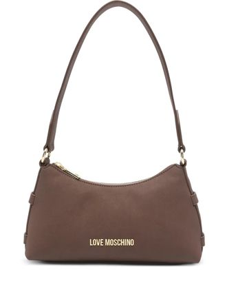 Love Moschino logo leather tote bag - Brown
