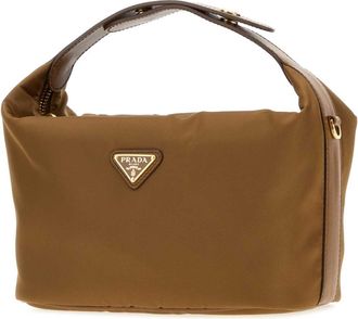 Prada Womens Camel Re-Nylon Mini Prada Ch&atilde;&copy;rie Handbag Brandy Borse A Mano Bag