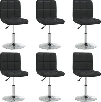 vidaXL Vidaxl - Sillas De Comedor 6 Unidades Cuero Sint&eacute;tico Negro