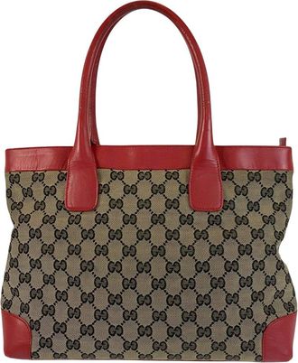 Gucci Red Gg Canvas Tote (Authentic Pre-Loved)