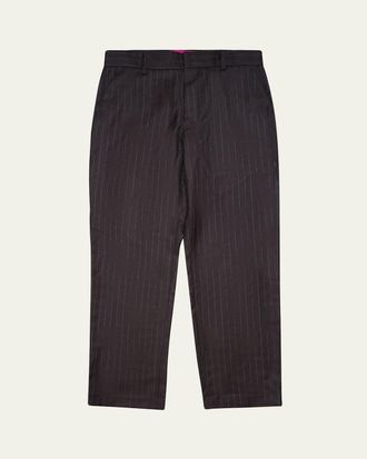 The Elder Statesman Mens Chalk Stripe Wool-Cashmere Pants