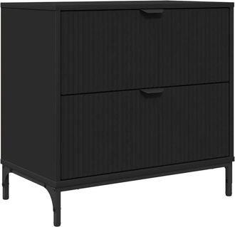 vidaXL Bedside Table Black 63.5 x 36 x 61 cm Engineered wood vidaXL